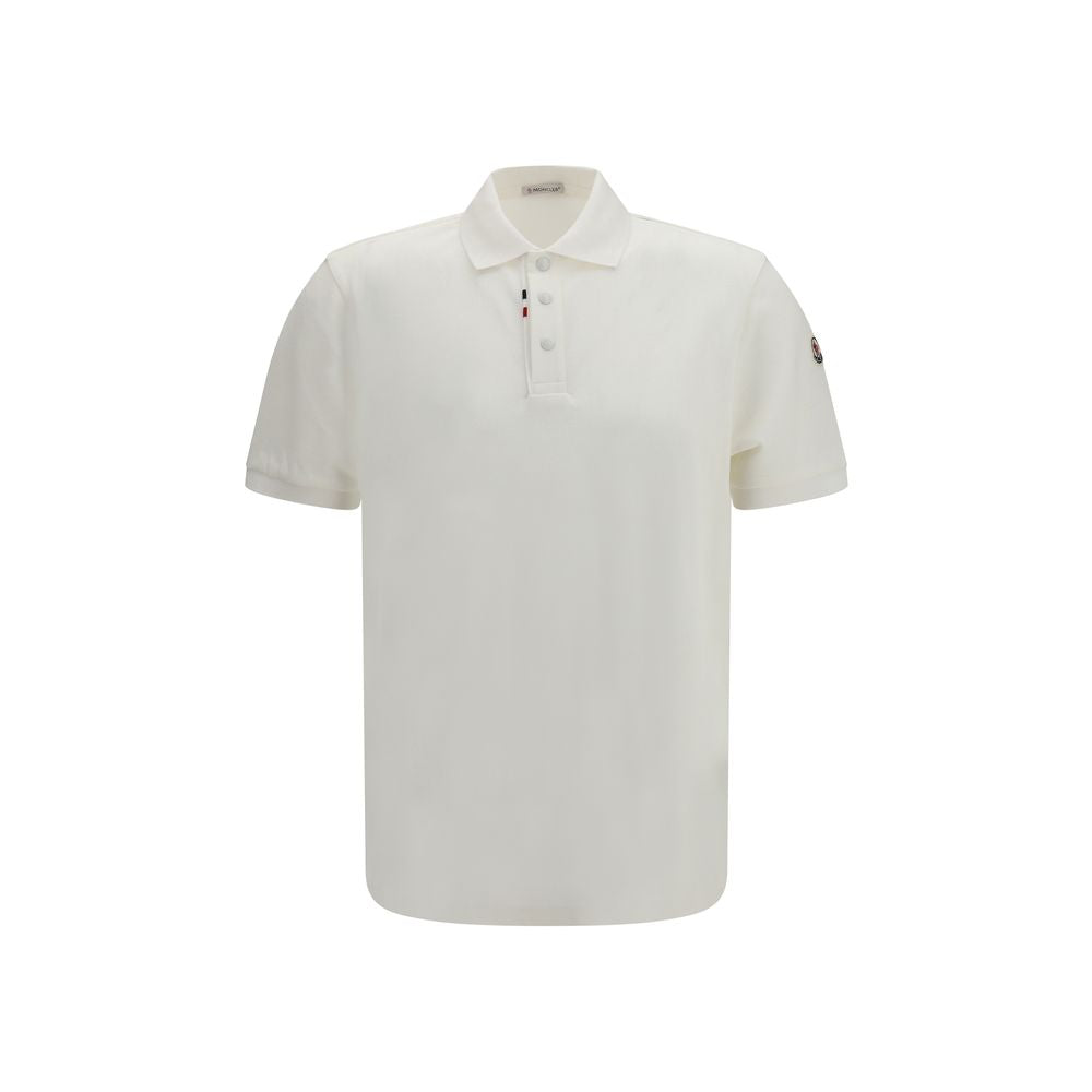 Polo Moncler en Coton Blanc Coupe Droite