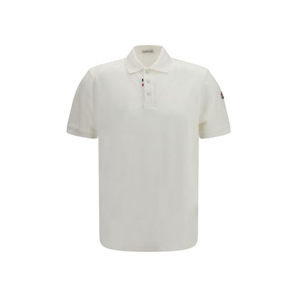 Polo Moncler en Coton Blanc Coupe Droite