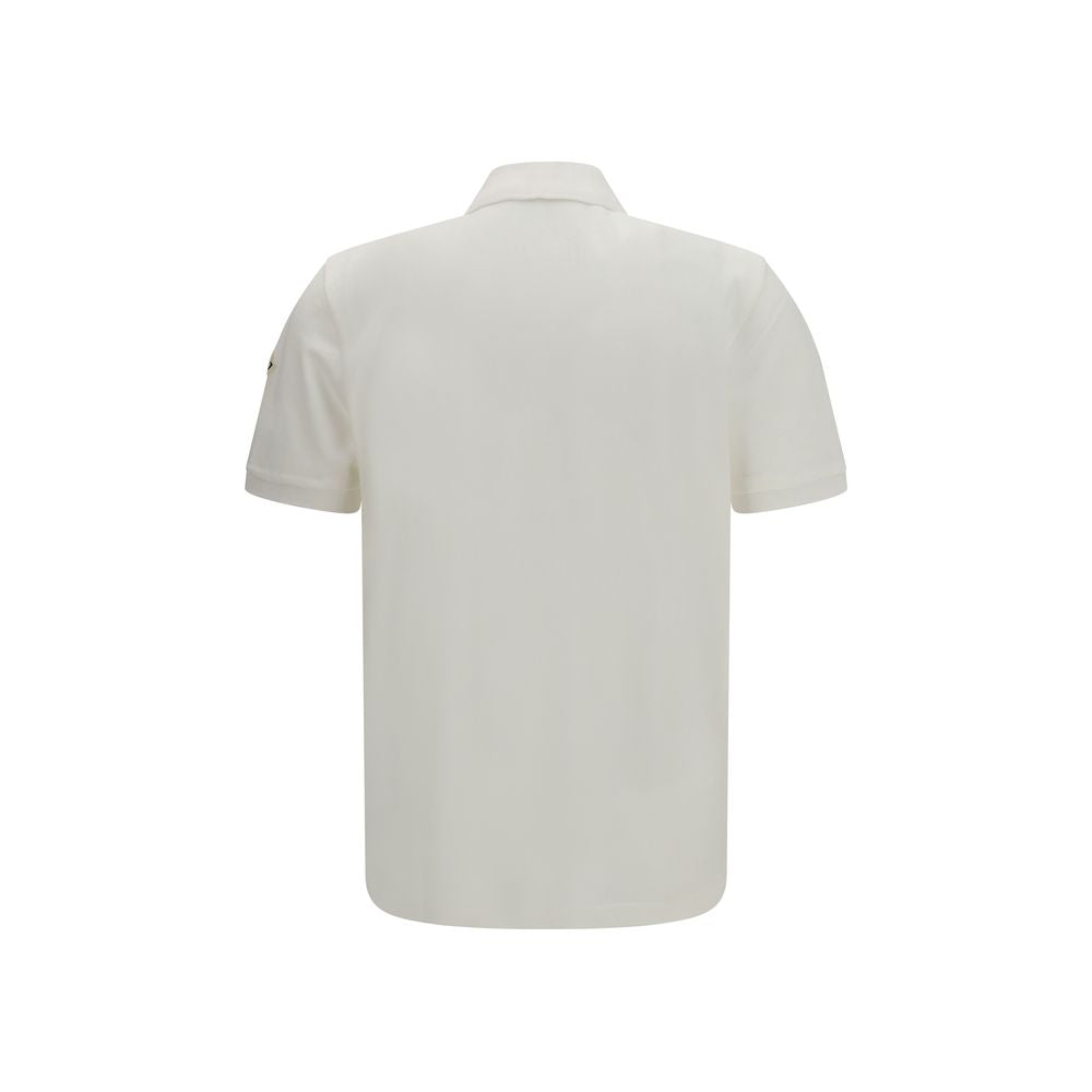 Polo Moncler en Coton Blanc Coupe Droite