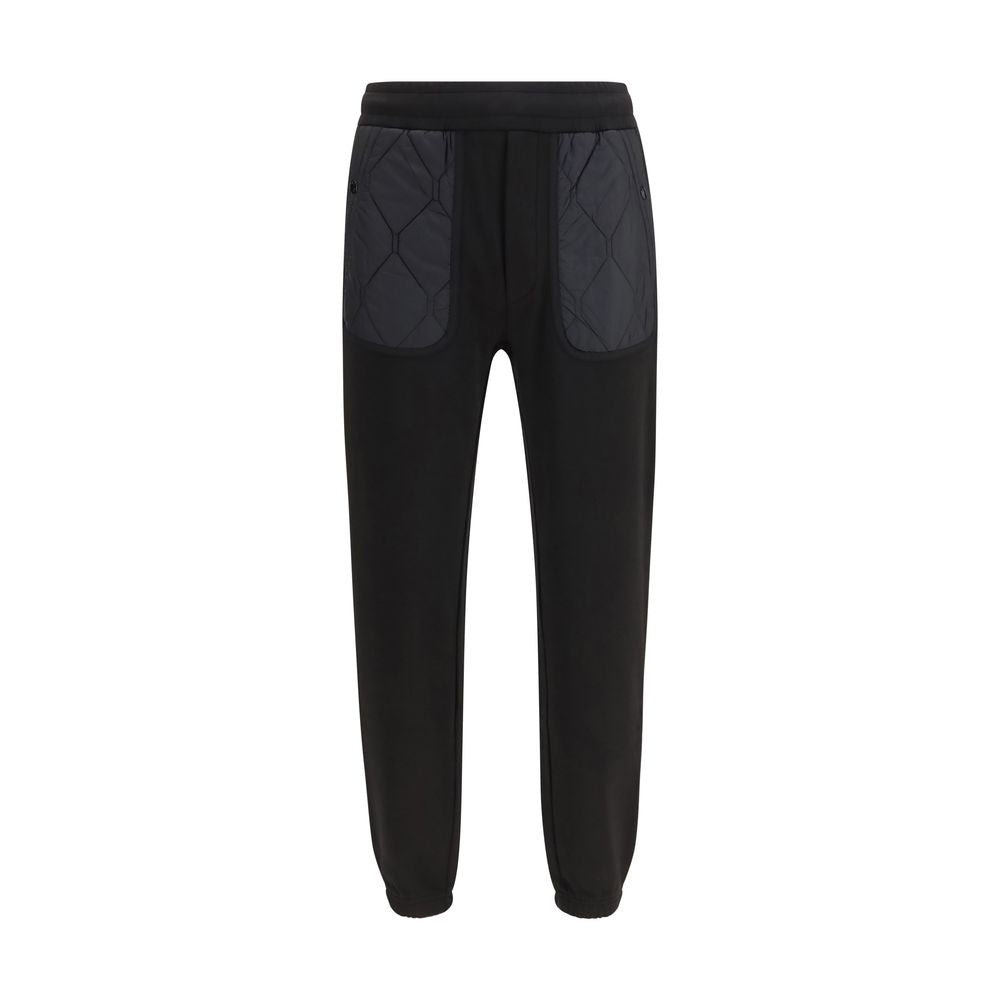 Moncler Pantalones Deportivos De Algodón Negro Cómodos