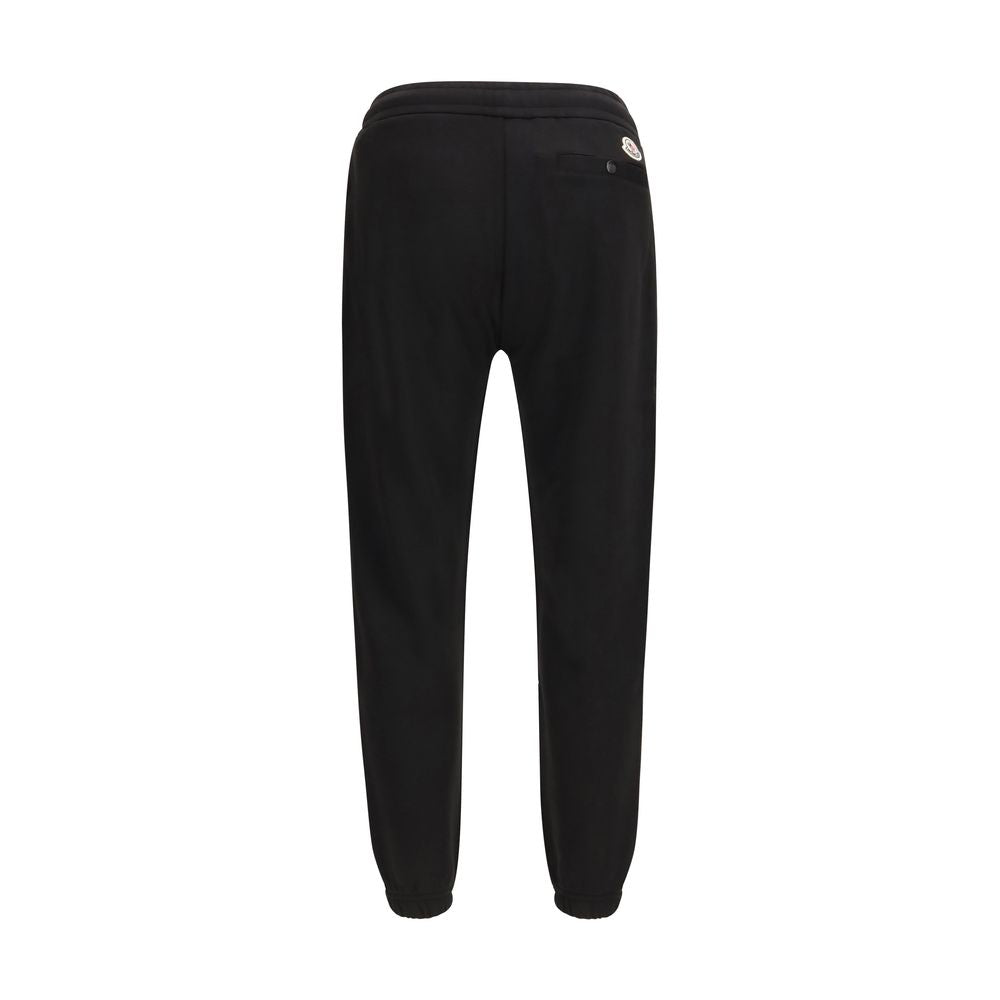 Moncler Pantalones Deportivos De Algodón Negro Cómodos