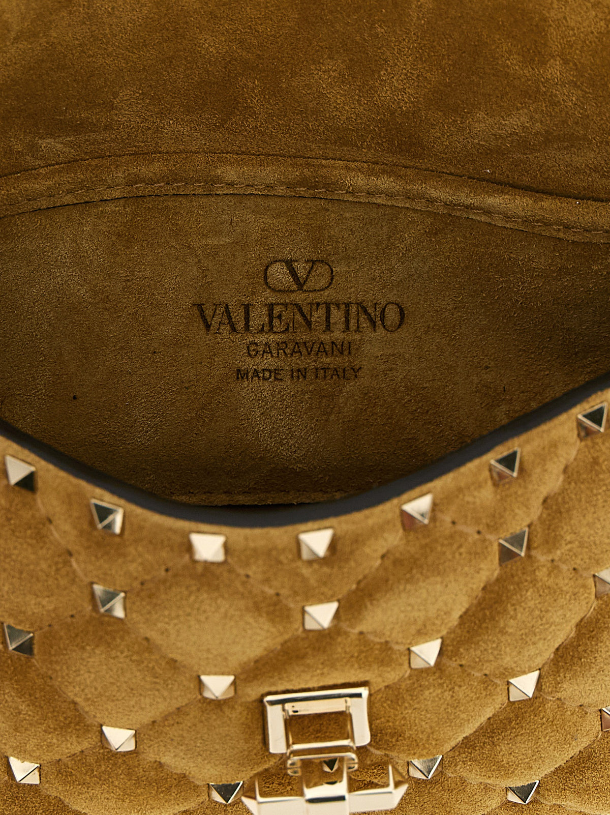 Sac bandoulière Valentino Garavani Rockstud Spike en cuir de veau beige