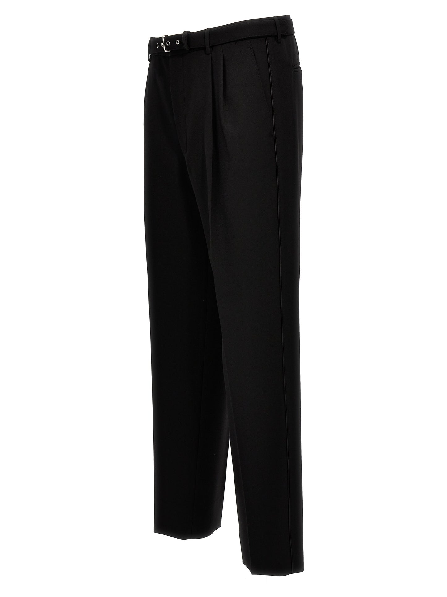 Pantalones De Vestir Formal Lana Virgen Negra Prada