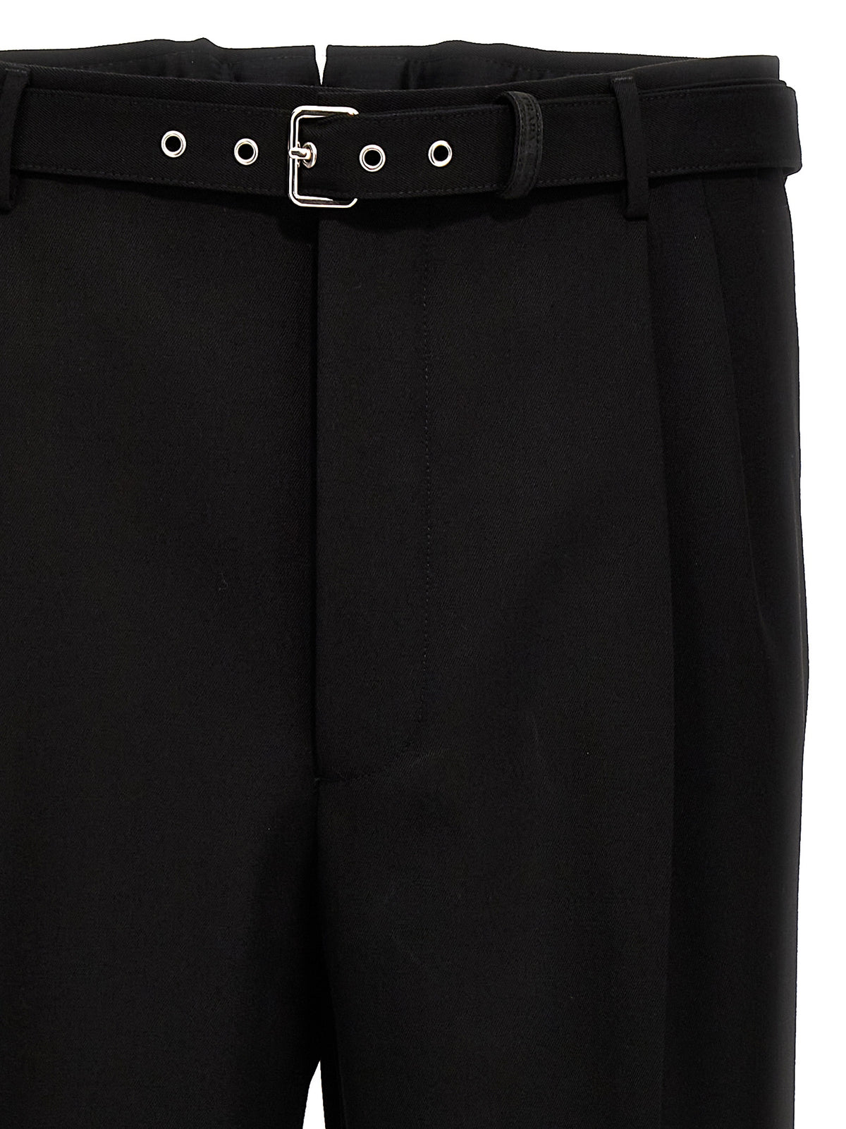 Pantalones De Vestir Formal Lana Virgen Negra Prada