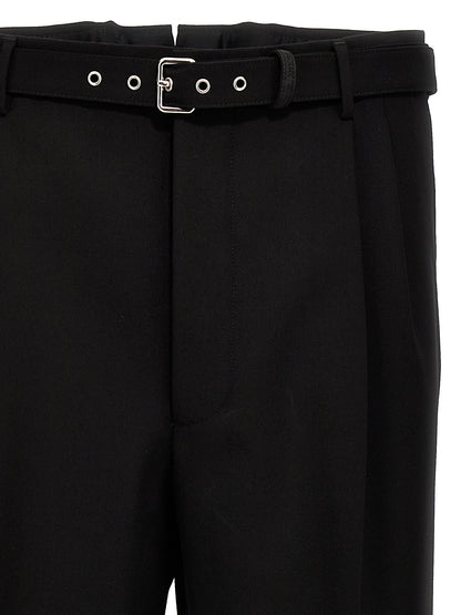 Pantalones De Vestir Formal Lana Virgen Negra Prada