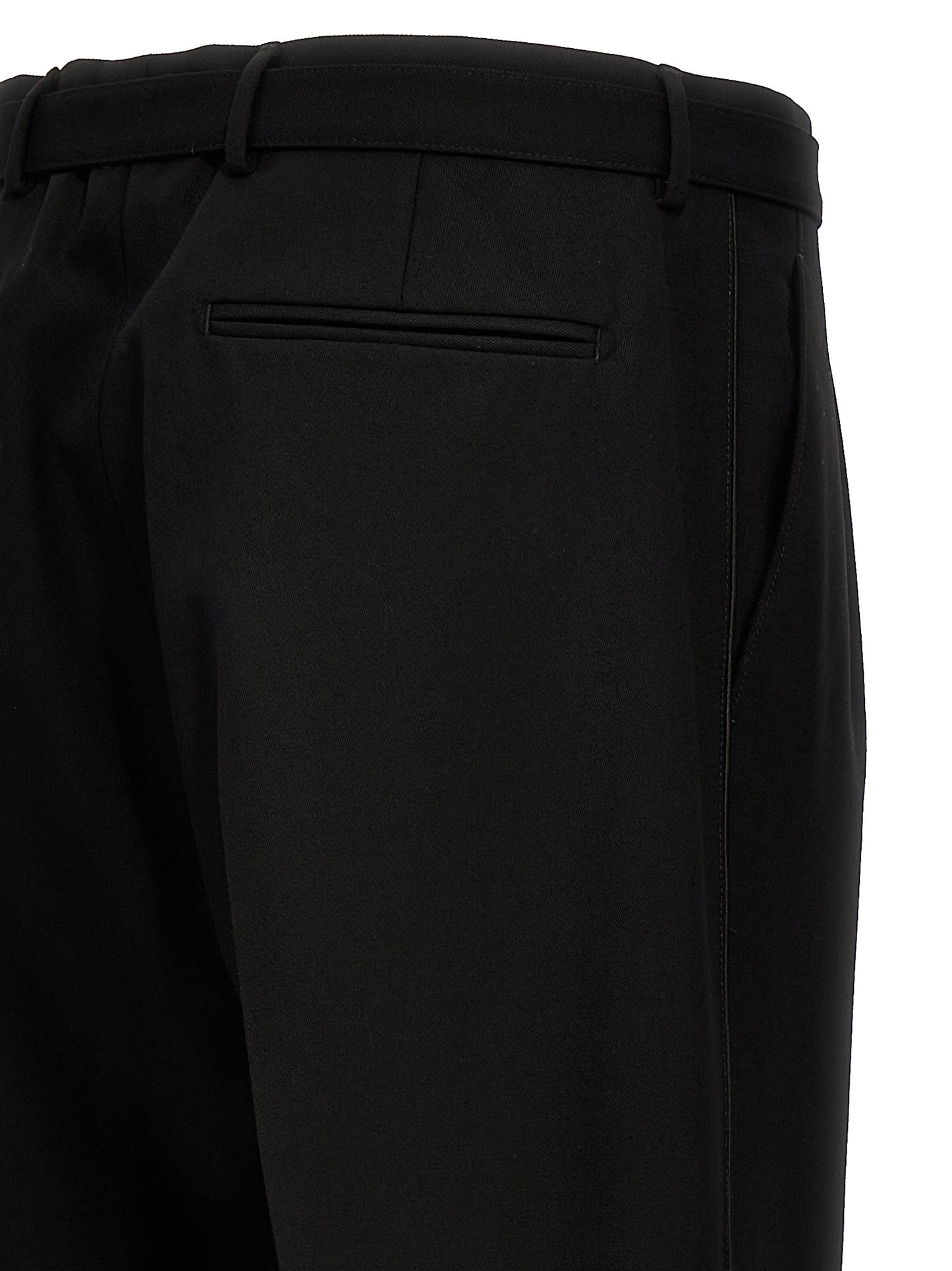 Pantalones De Vestir Formal Lana Virgen Negra Prada