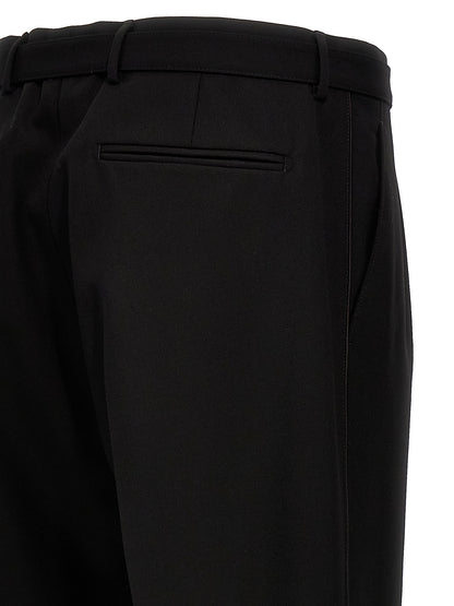 Pantalones De Vestir Formal Lana Virgen Negra Prada