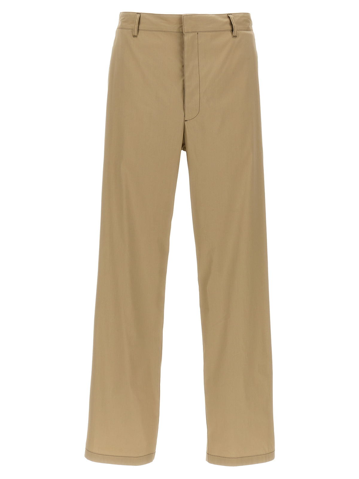 Prada Pantalones Casuales De Algodón Beige - Tejido Suave Y Flexible