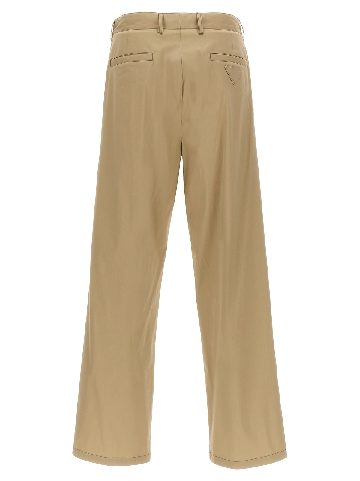 Prada Pantalones Casuales De Algodón Beige - Tejido Suave Y Flexible