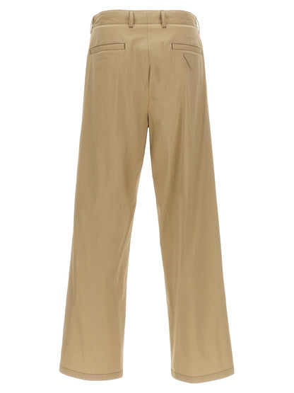 Prada Pantalones Casuales De Algodón Beige - Tejido Suave Y Flexible