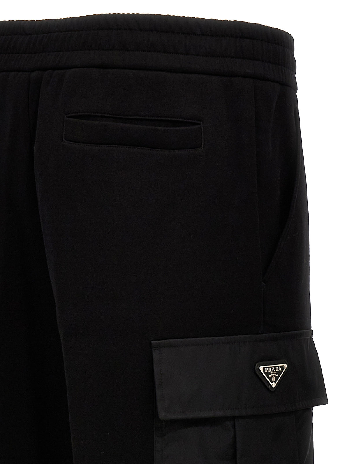 Prada Joggers Negros de Algodón - Pantalones Para El Entrenamiento