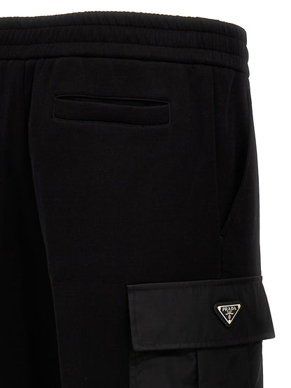 Prada Joggers Negros de Algodón - Pantalones Para El Entrenamiento