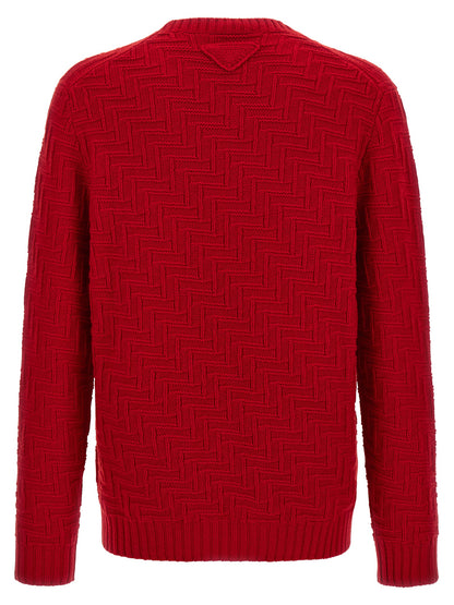 Cardigan en Laine Vierge Multicolore Prada Collection