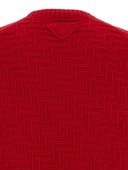 Cardigan en Laine Vierge Multicolore Prada Collection