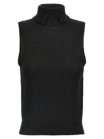 Gilet léger en cachemire noir Prada