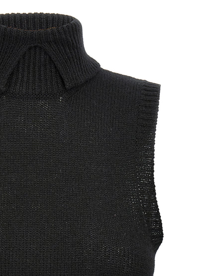 Gilet léger en cachemire noir Prada