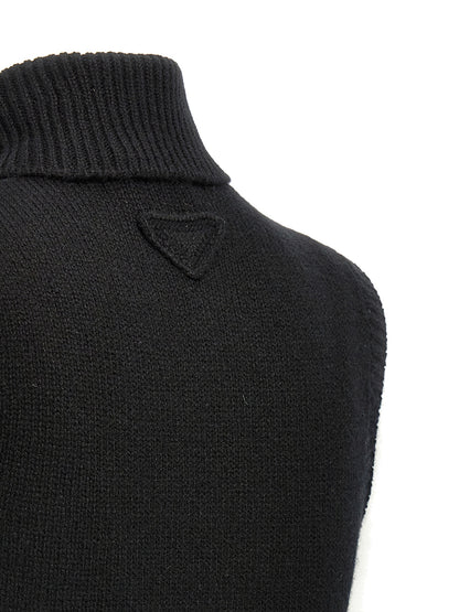 Gilet léger en cachemire noir Prada