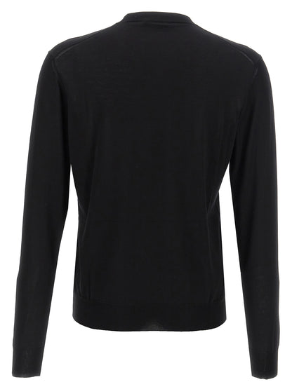 Prada Cardigan Noir - Soie Italienne Avec Logo Brodé