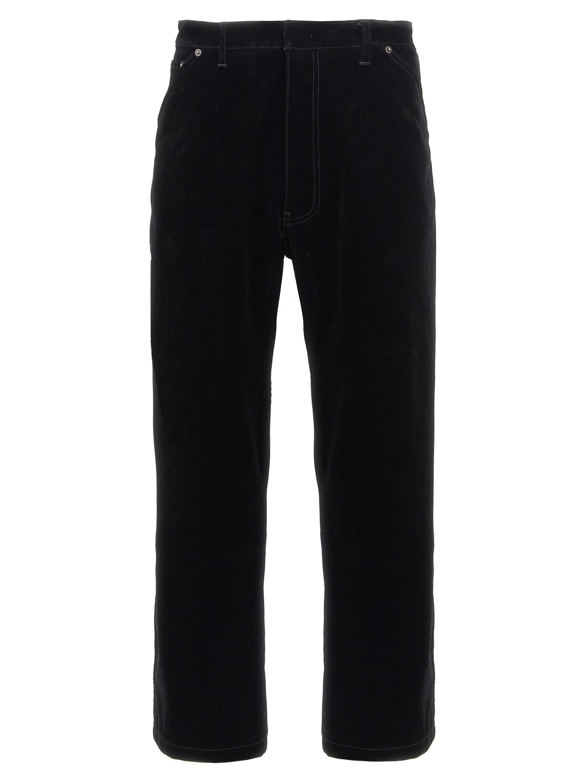 Pantalon décontracté Prada en coton noir, design polyvalent