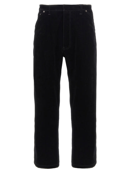 Pantalon décontracté Prada en coton noir, design polyvalent