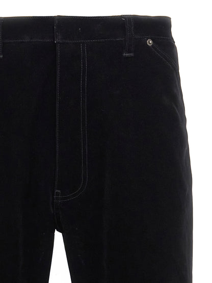 Pantalon décontracté Prada en coton noir, design polyvalent