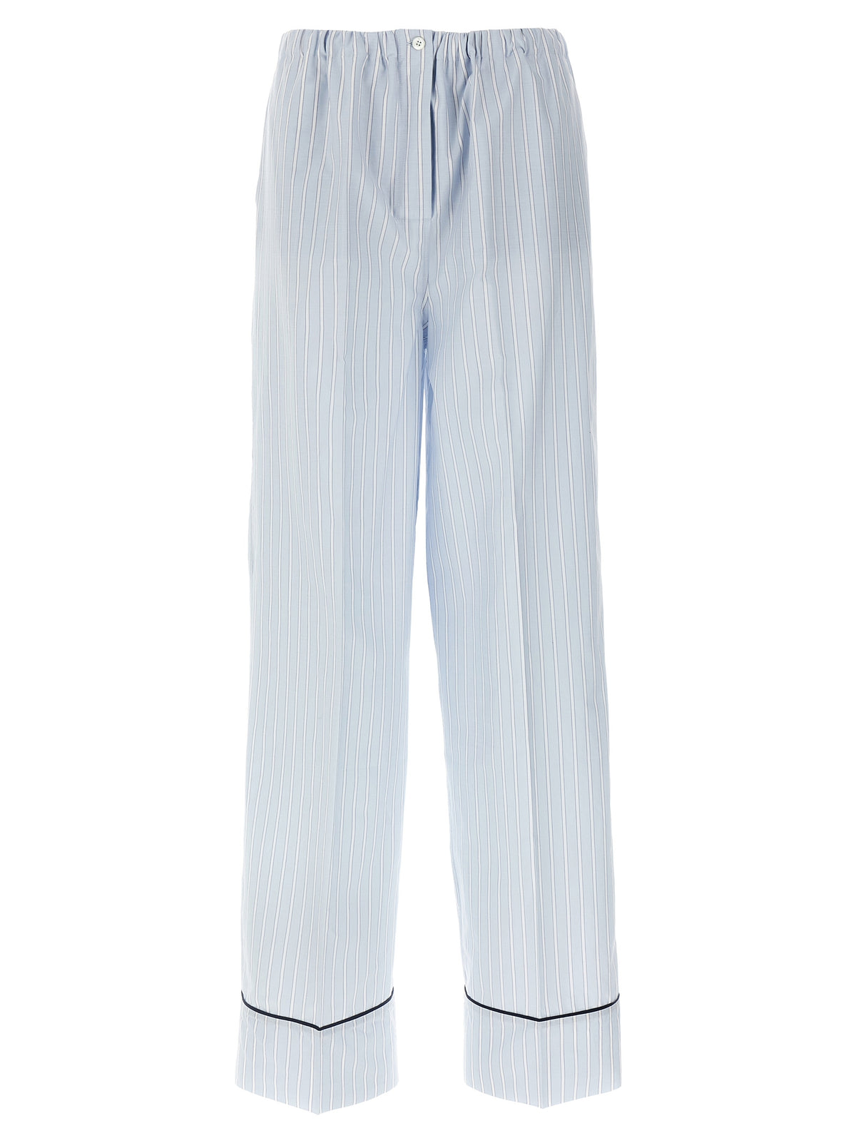 Pantalones Casuales de Algodón Azul Claro Prada Rectos
