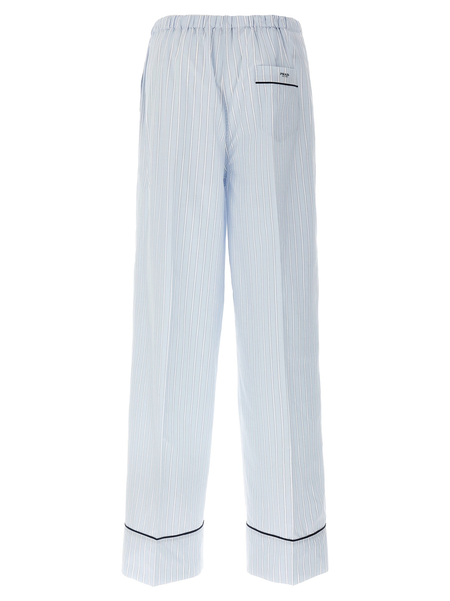 Pantalones Casuales de Algodón Azul Claro Prada Rectos