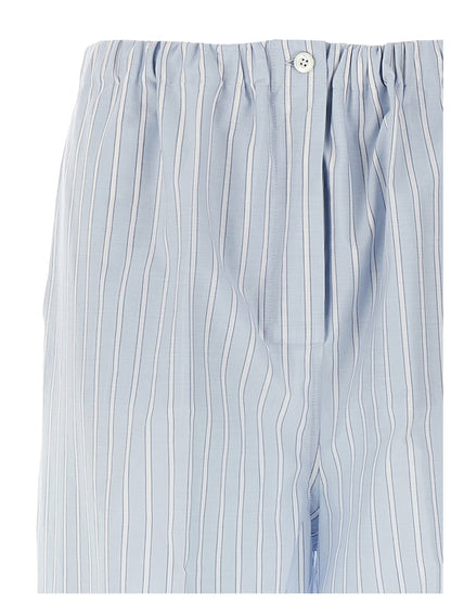 Pantalones Casuales de Algodón Azul Claro Prada Rectos