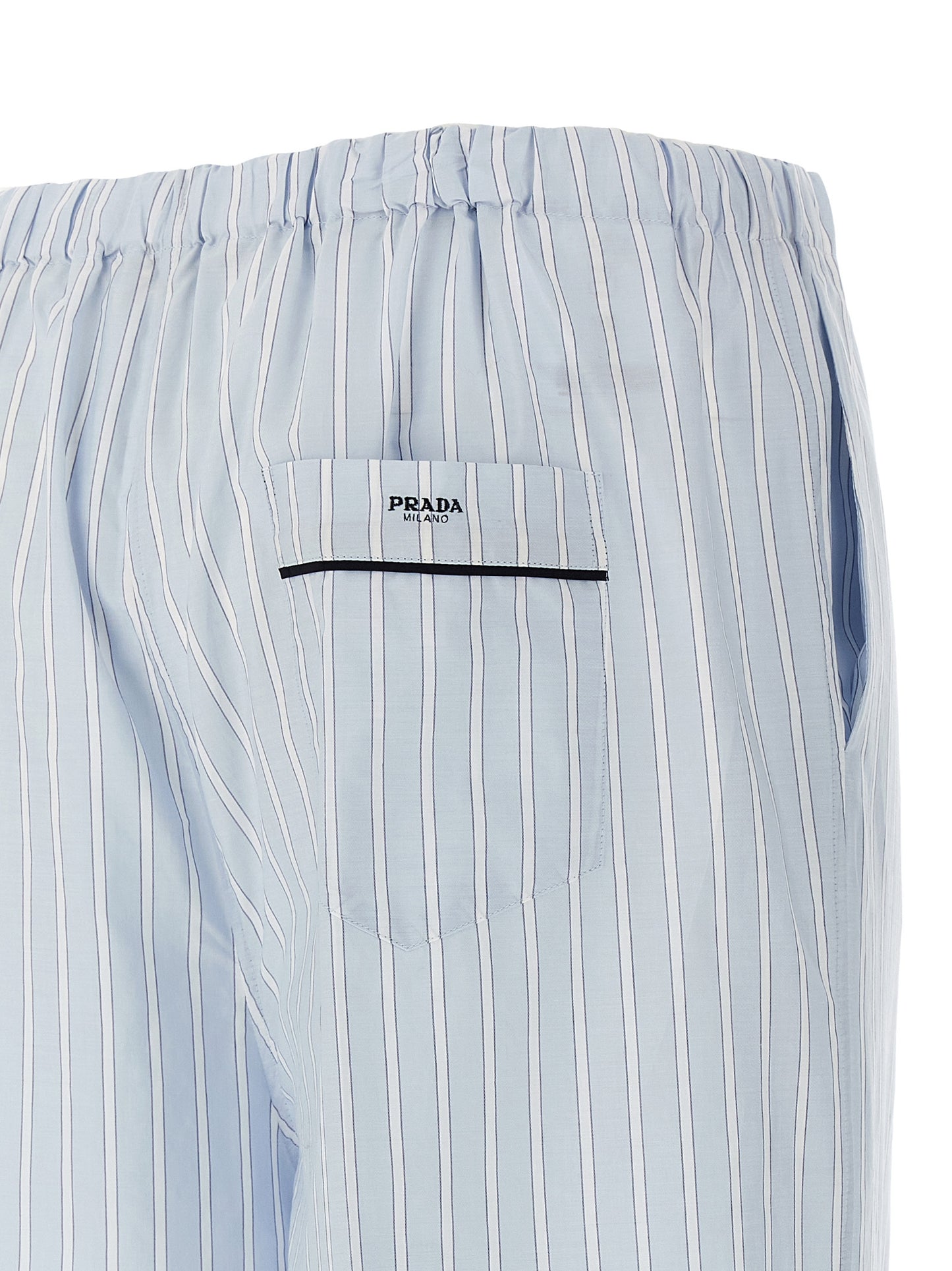Pantalones Casuales de Algodón Azul Claro Prada Rectos