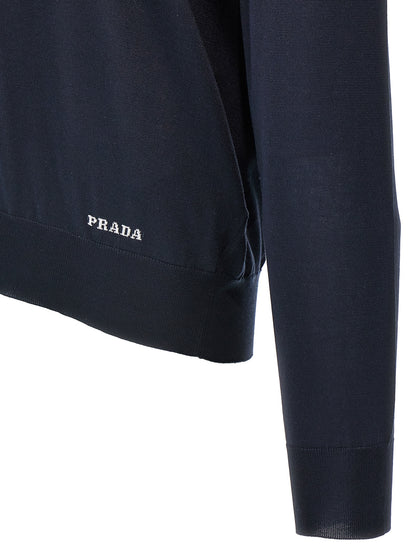 Cárdigan De Seda Azul De Prada Para Cualquier Ocasión