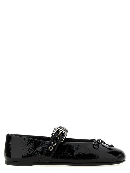 Miu Miu Bailarines Negros de Piel de Ternera - Diseño Atemporal