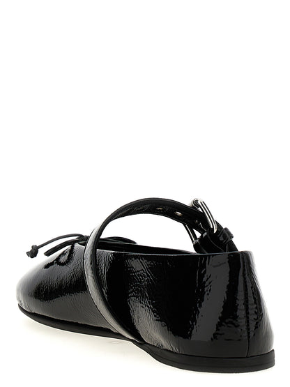 Miu Miu Bailarines Negros de Piel de Ternera - Diseño Atemporal