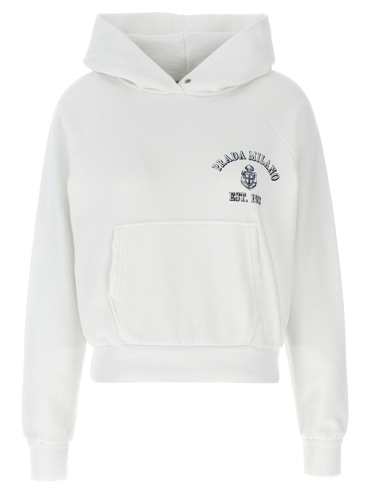 Prada Sudadera Blanco De Algodón Con Caída Natural