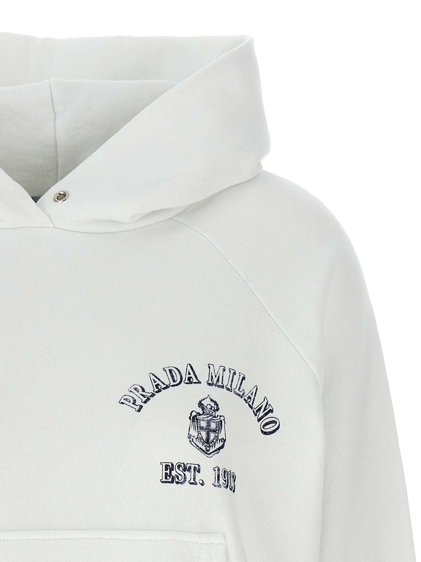 Prada Sudadera Blanco De Algodón Con Caída Natural