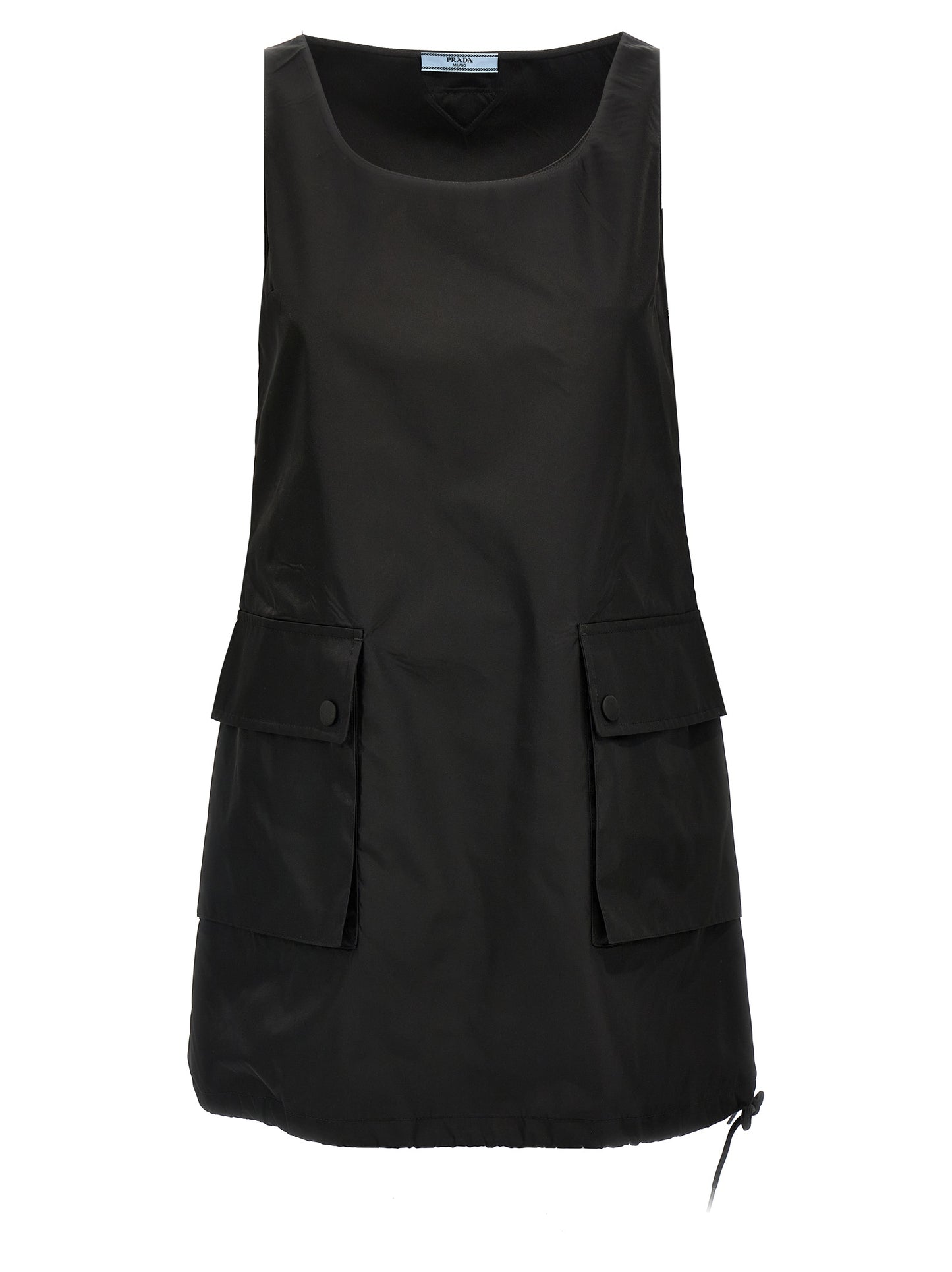 Vestido Corto Prada Negro En Poliamida Silueta Moderna