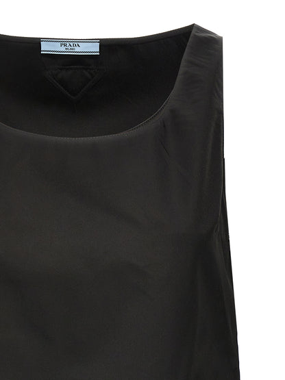 Vestido Corto Prada Negro En Poliamida Silueta Moderna