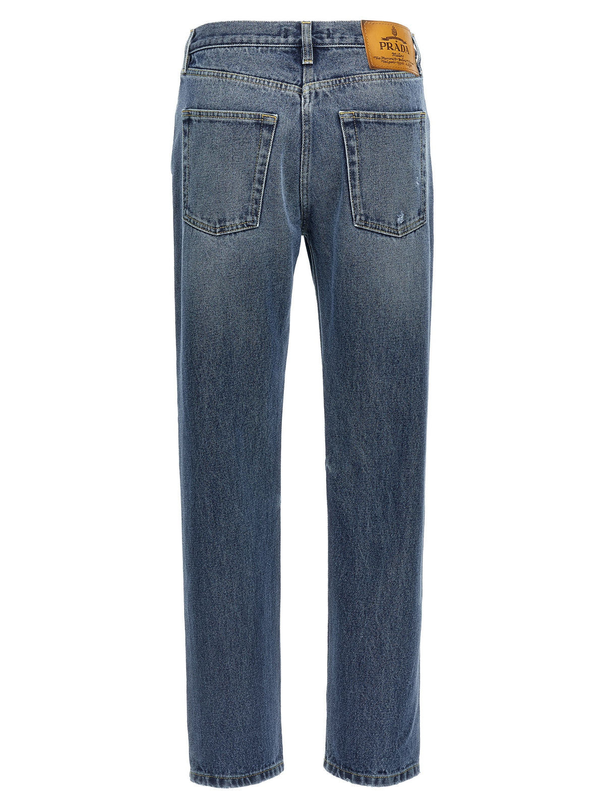 Jean droit en coton bleu Prada
