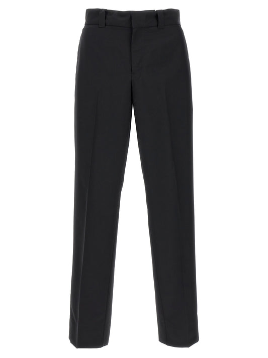Pantalones Negros Casuales De Lana Virgen Prada