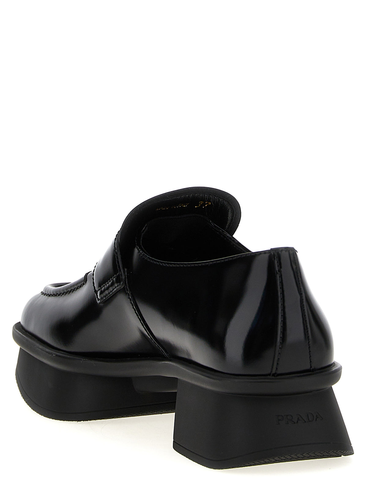 Mocasines Prada de Piel de Ternera Negros Sin Cordones