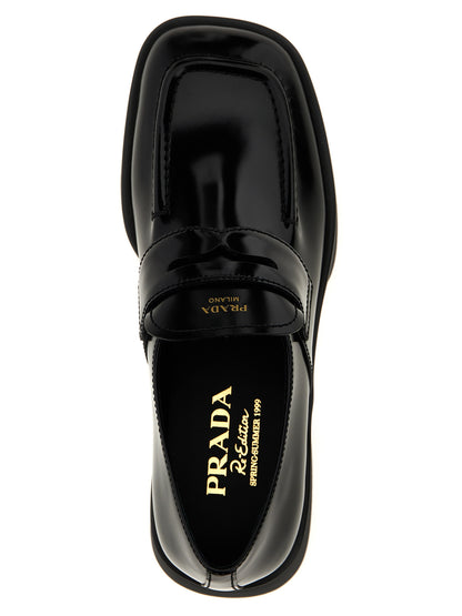 Mocasines Prada de Piel de Ternera Negros Sin Cordones