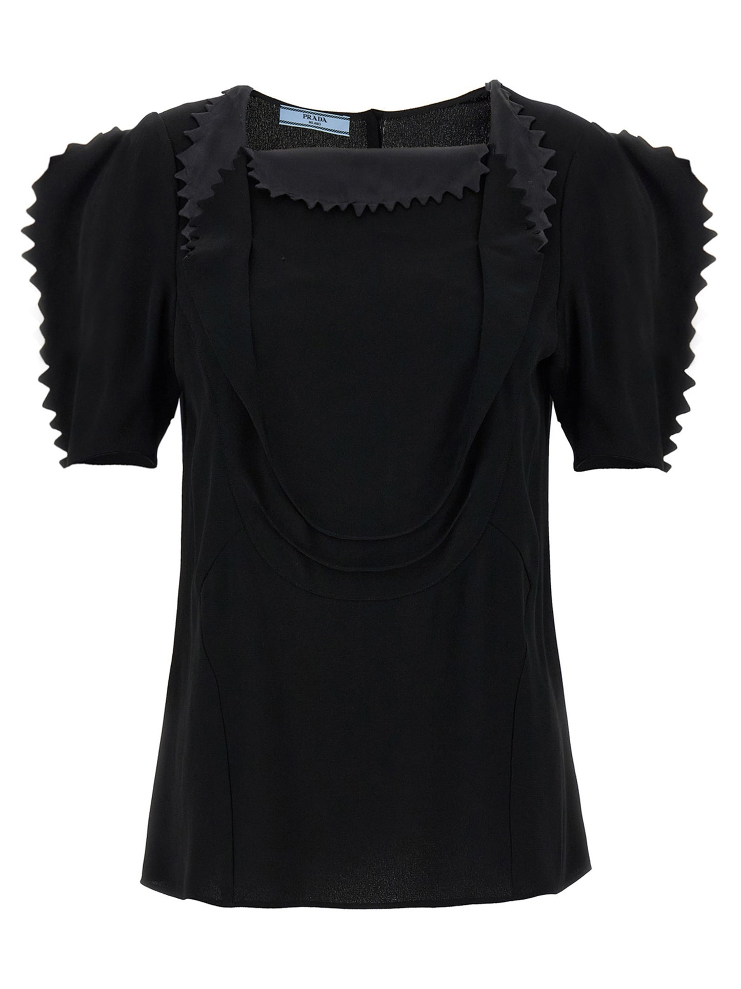 Prada Camiseta Sin Mangas Negra En Viscosa - Estilo Atemporal