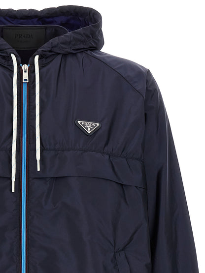 Chaqueta De Poliamida Reciclada Color Azul De Prada