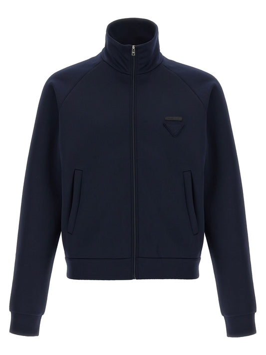 Prada Sudadera De Poliéster Azul - Diseño Depurado Moderno
