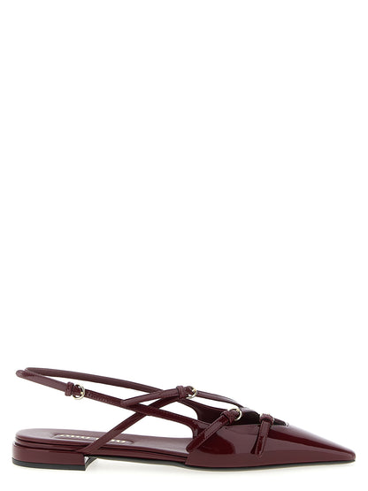 Miu Miu Bordeaux Calfskin Ballet Flats - Comfort and Modern Style