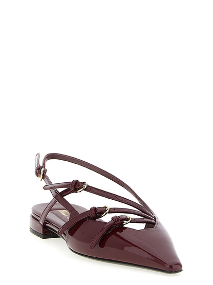 Miu Miu Bordeaux Calfskin Ballet Flats - Comfort and Modern Style