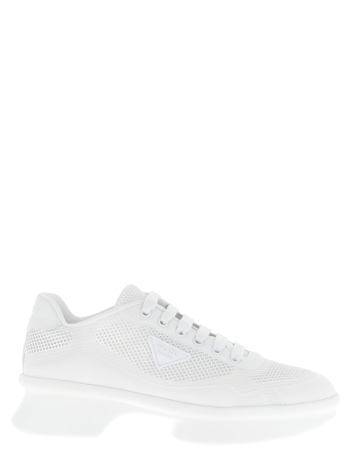 Prada Zapatillas Deportivas De Poliéster De Color Blanco