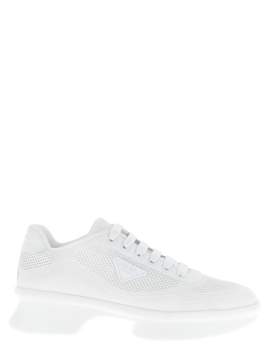 Prada White Polyester Sneakers