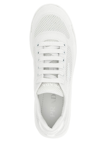 Prada Zapatillas Deportivas De Poliéster De Color Blanco