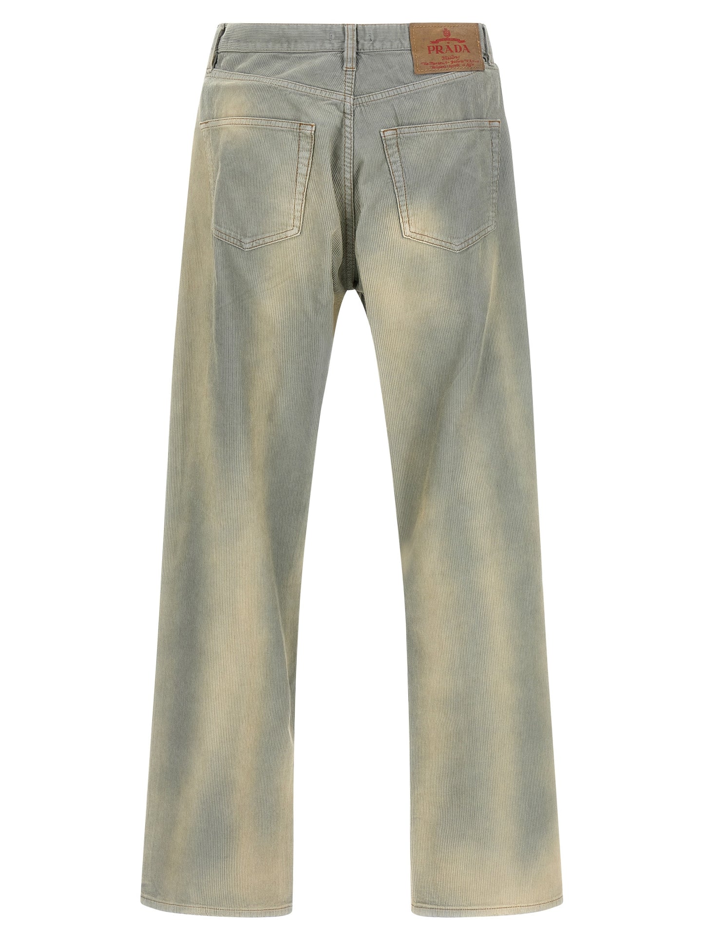 Pantalon décontracté classique Prada en coton bleu