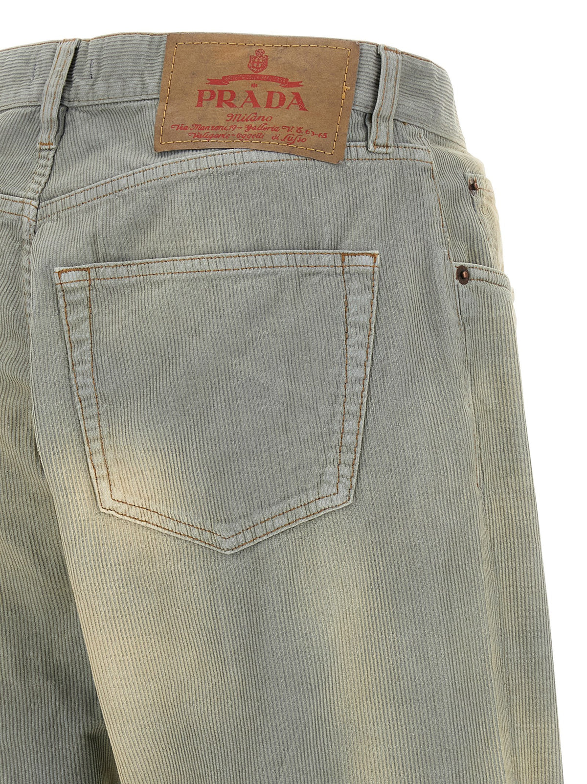 Pantalon décontracté classique Prada en coton bleu